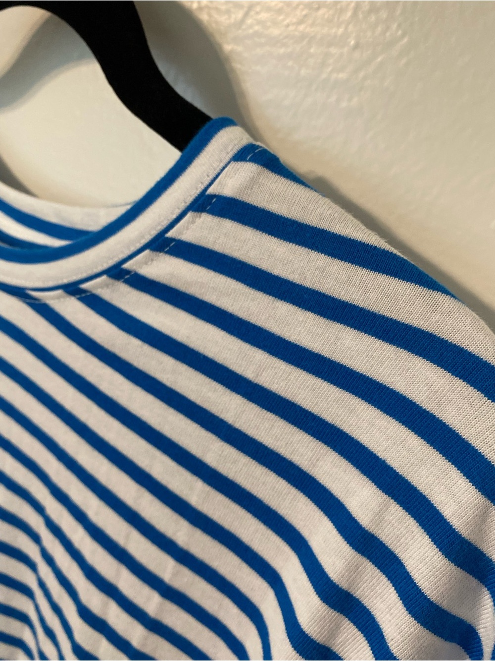 NWOT Anthropologie Daily Practice Cotton Long Sleeve Tee (vivid cerulean/white) - Picture 5 of 9